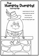 Humpty Dumpty Nursery Coloring Rhyme Preschool Worksheets Activities Craft Crafts Printable Worksheeto Via sketch template
