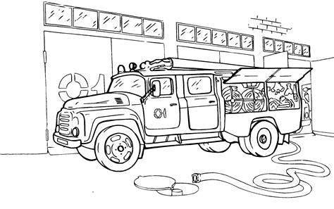 coloring page modern car rescue