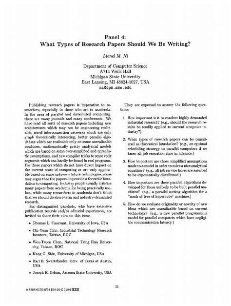 panel   types  research papers    writing ieee