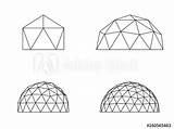 Geodesic Domes Koepels Geodetische Vectorillustratie Vectorified Dirigent Dômes sketch template