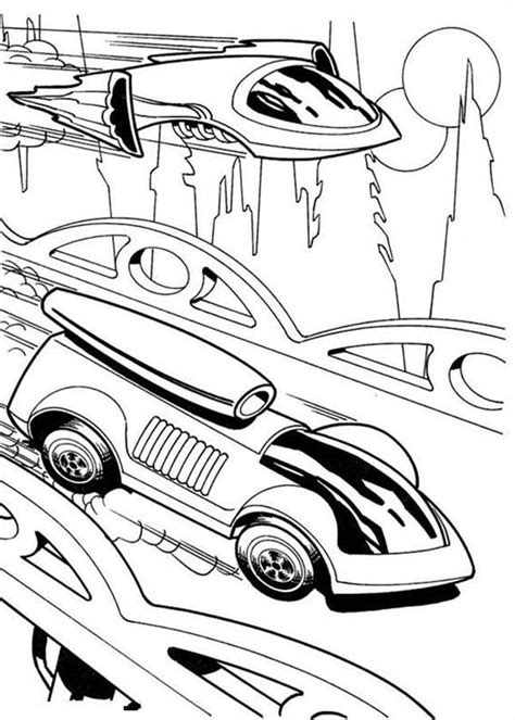 hot wheels futuristic design car race jet plane coloring page hot