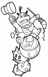 Koopalings Morton Koopa Bowser Wii Colorear Larry Koopaling Pokey Pngegg Pngwave Banner2 sketch template