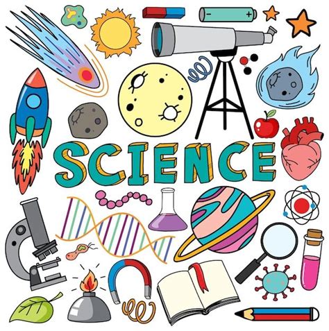 vector colorful science objects  icons vector set science