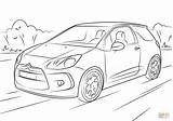 Ds3 Coloring Pages Citroen Citroën Drawing Paper Printable sketch template