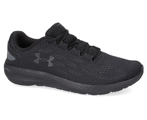armour mens ua charged pursuit  running shoes black catchconz