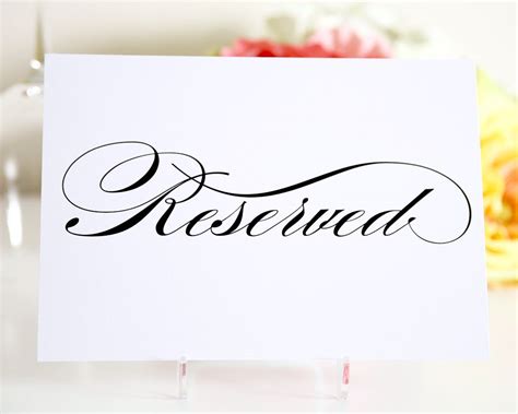 reserved sign reserved wedding signs reserved signs reserved table