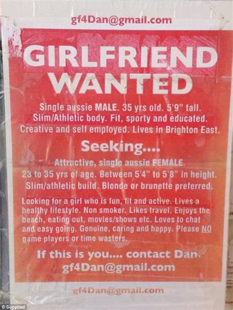 Man Posts Girlfriend Wanted Poster Around Melbourne But Isn T