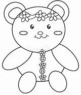 Teddy Bear Coloring Preview Illustration sketch template