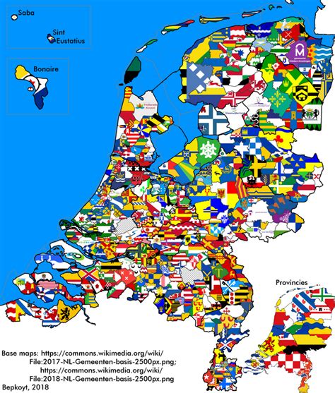 flag map of all municipalities of the netherlands vexillology Γεωγραφία