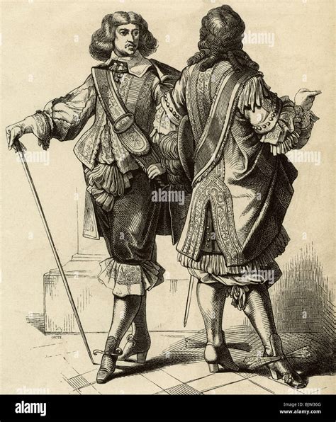 Mens Fashion From The Last Third Of The 17th Century Hi Res Stock