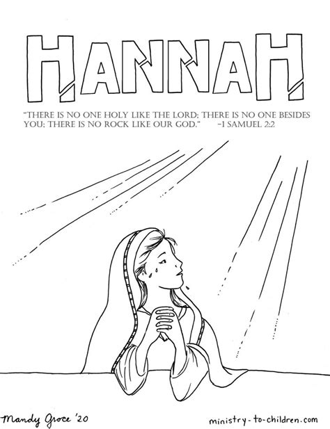 hannah coloring page ministry  children coloring pages