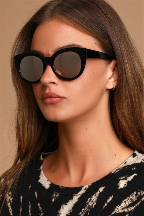 cute black sunglasses cat eye sunglasses mirrored sunnies lulus