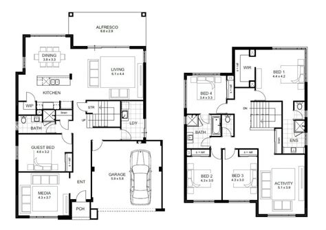 beautiful  bedroom double storey house plans  home plans design