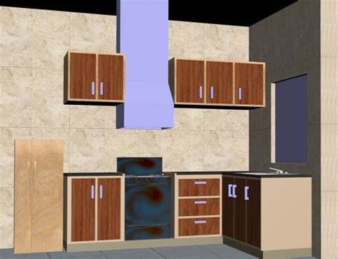 model kitchen interior plan cgtrader