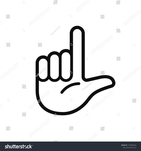 hand gesture showing letter  loser stock vector royalty