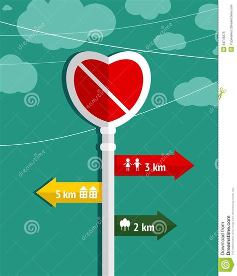 No Love Heart Shape Sign Graphic Design Stock Illustration