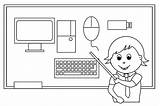 Coloring Pages Computer Computers Kids Teaching sketch template