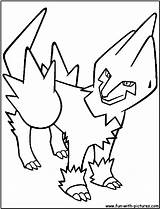 Coloring Pages Manectric Houndoom Pokemon Color Getcolorings Fun sketch template