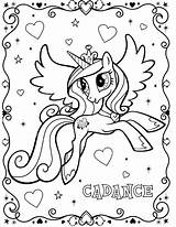 Coloring Cadence Pony Little Princess Pages Comments sketch template