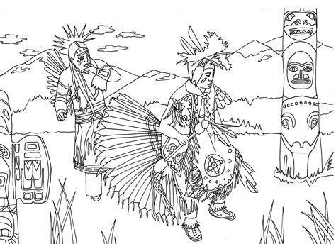native americans indians dance totem native american adult coloring pages