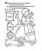 Mother Goose Old Coloring Rhymes Nursery Pages Bluebonkers Hubbart Kids Printable Popular sketch template