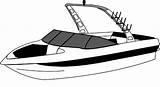 Boat Ski Clipart Tower Coloring Pages Jet Colouring Boats Skiing Boating Covers Mounted Tournament Facing Rear Line Style Forward Kids sketch template