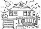 Coloring House Houses Yard Front Pages Colouring Color Kids Printable Pdf Adult Book Sheets Print Cartoon Cool sketch template