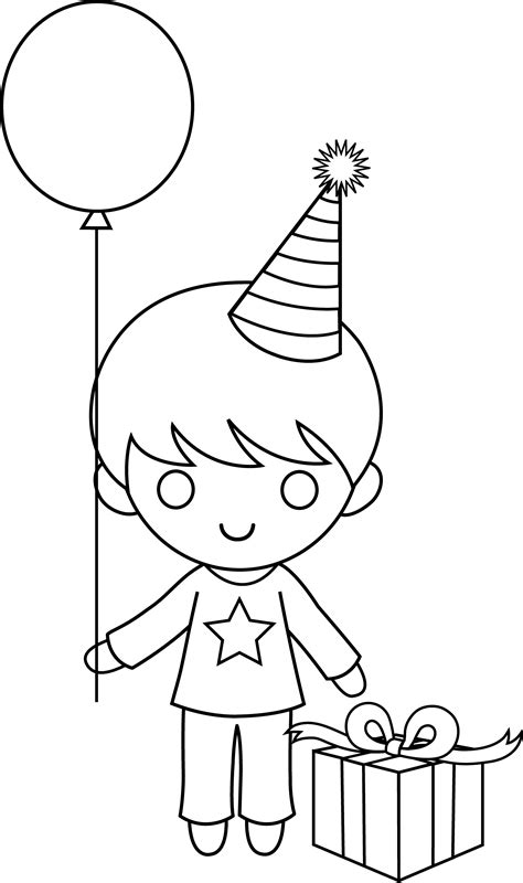birthday boy coloring page  clip art