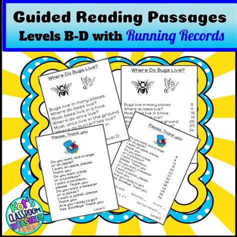 passages  running records reading passages guided reading