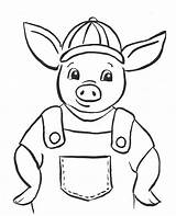 Pig Coloring Little Kids sketch template