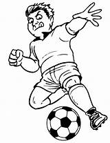 Soccer Coloring Pages Printable Kids Player Football Clipart Play Kick Colouring Foot Template Ball Sports Templates Old Gif Print Printables sketch template