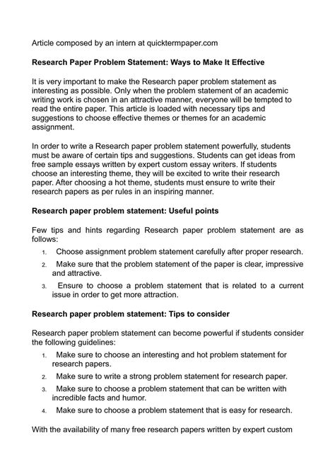 calameo research paper problem statement ways    effective
