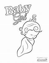 Baby Coloring Girl Pages Printable Drawing Little Easy Print Colouring Onesie Shower Printables Kids 50s Girls Color Sheets Sweet Templates sketch template