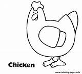 Coloring Preschool Chicken Farm Printable Pages sketch template