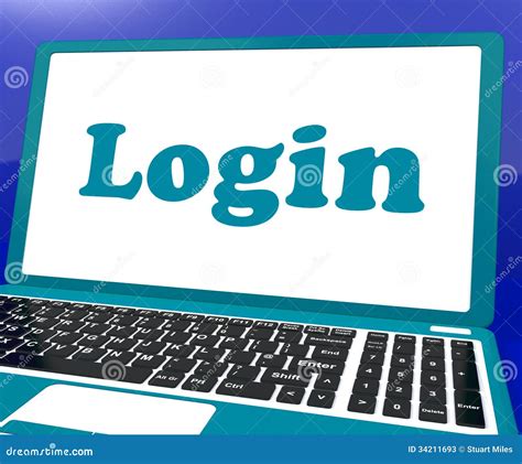 login computer shows website log  security stock illustration
