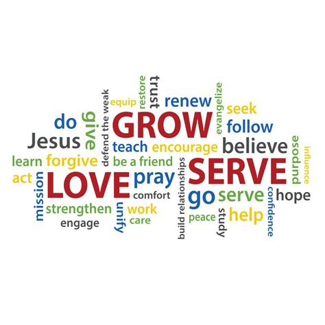 grow love serve vinyl wall decal  word collage