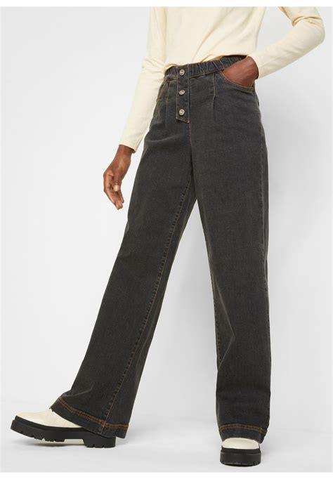 bonprix flared jeans blackblack denim zalandoch