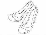 Sepatu Hak Mewarnai Diwarnai Putih sketch template
