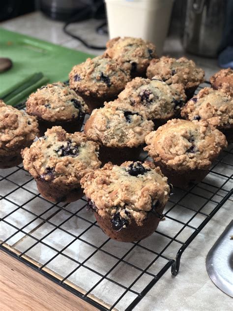 homemade brown sugar berry crumble muffins food