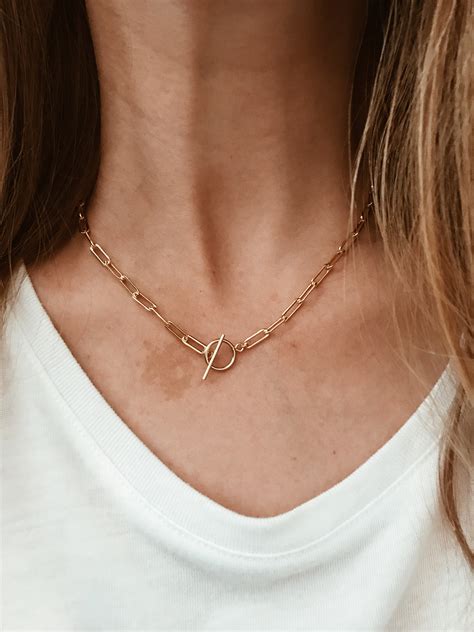large link chain necklace   gold fill