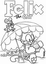 Felix Cat Coloring Pages Getcolorings Beach sketch template