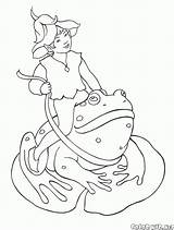 Colorare Disegni Rospo Monta Sapo Toad Elfi Fata Sella Malvorlagen Hadas Principessa Kröte Reiten Fairies Elves Duendes Fadas Elfos Elfen sketch template