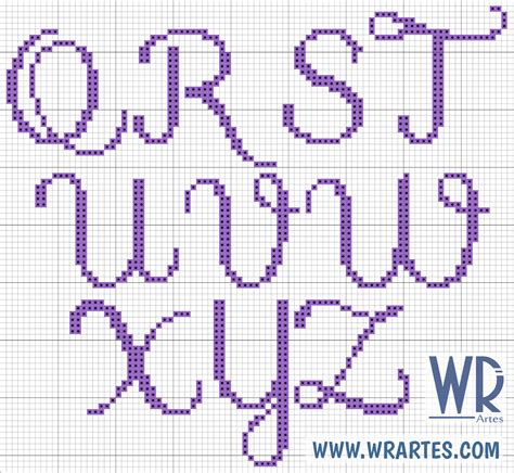 blog wagner reis alfabeto cursivo simples de ponto cruz