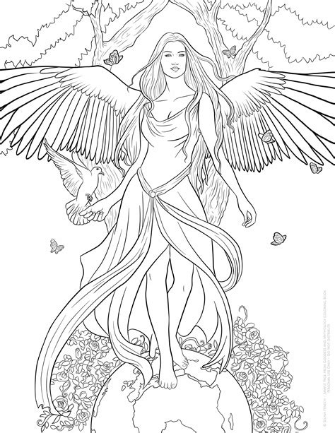 pin  erica nicole   colorir angel coloring pages fairy