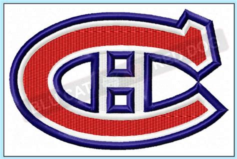 montreal canadiens embroidery design nhl logo blu cat red dog