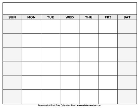 printable calendar blank month