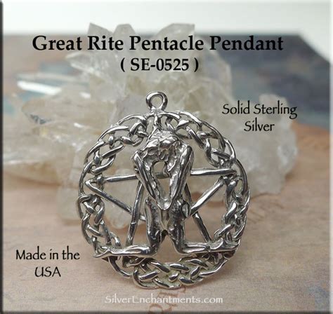sterling silver celtic great rite pentacle pendant necklace pagan sex magick jewelry