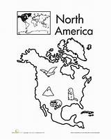Continents America North Coloring Worksheets Map Geography Color Pages Worksheet Kids Continent Seven Europe Preschool Printable Oceans South Drawing Montessori sketch template