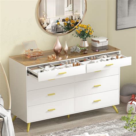 amazoncom pakasept white dresser  bedroommodern  drawer dressers