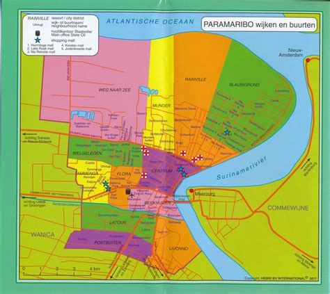 plattegrond paramaribo wegenkaarten commewijne kaarten